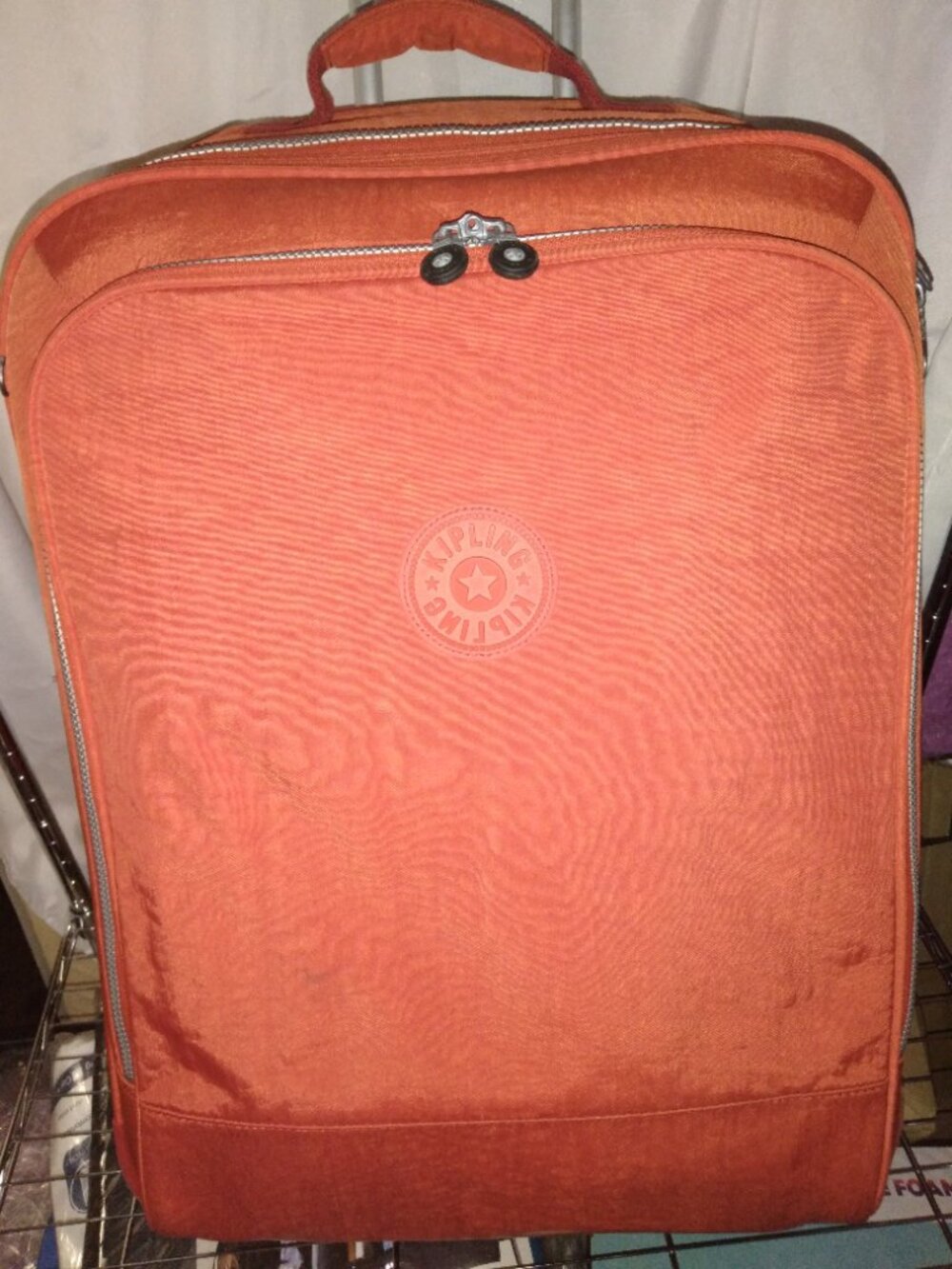 KIPLING ❣️ 26" RARE! 2 Wheeler Expandable Suitcase • Red Orange